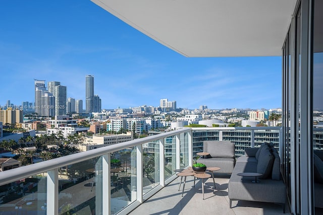 balcony with a view of city