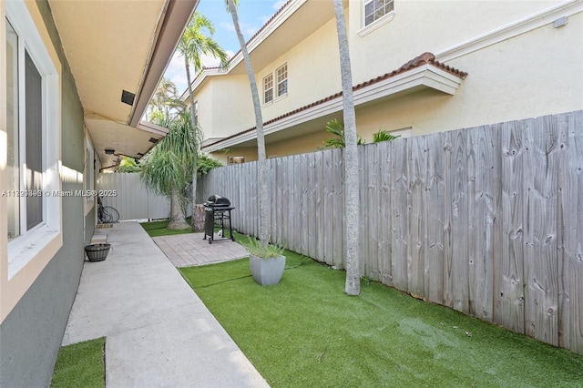 view of yard featuring a patio area