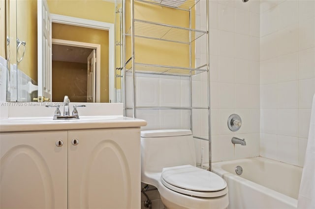 full bathroom with vanity, toilet, and shower / tub combo with curtain