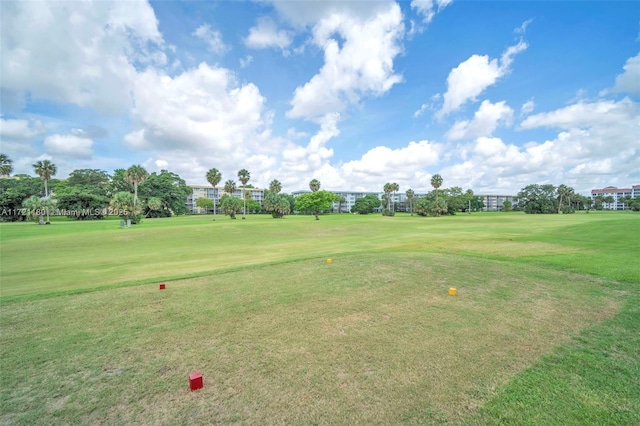 view of community featuring a lawn