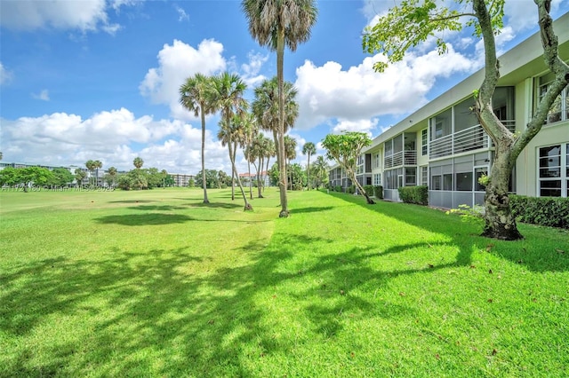 view of community featuring a yard