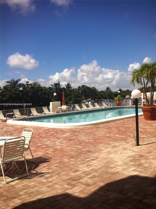 view of pool featuring a patio area