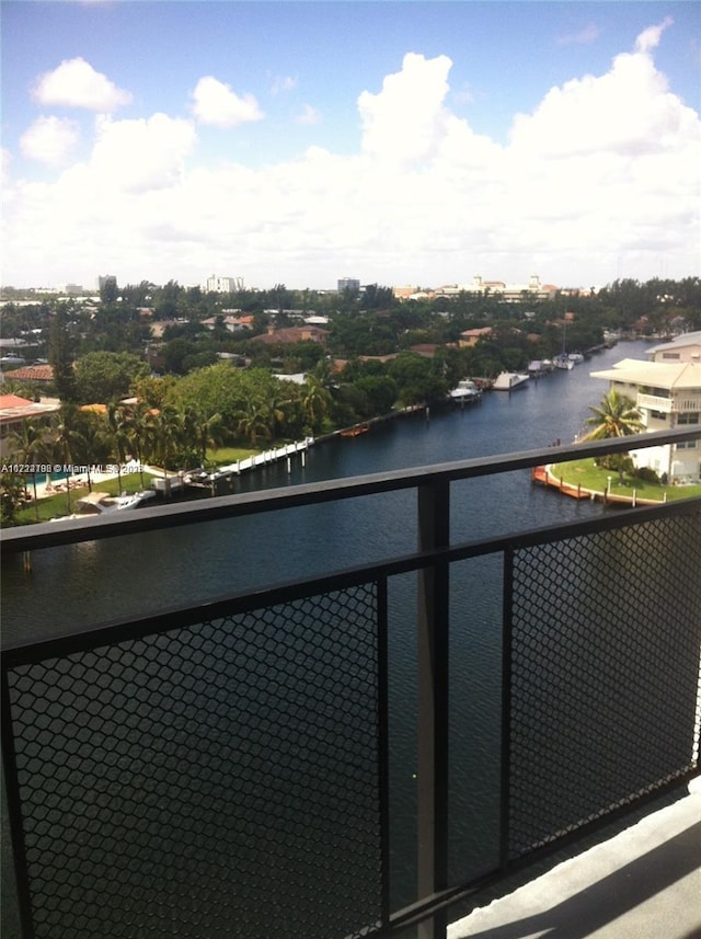 balcony with a water view