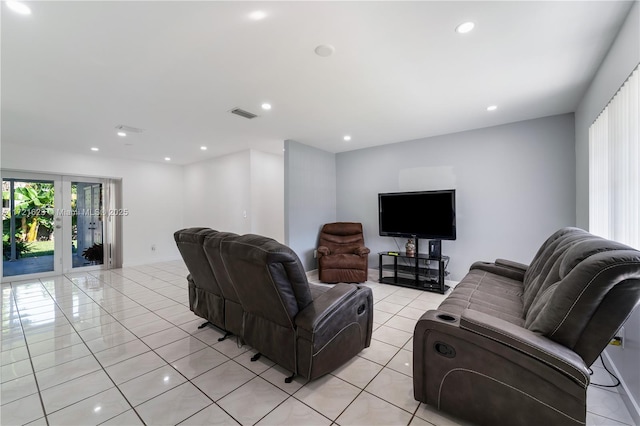 view of tiled living room