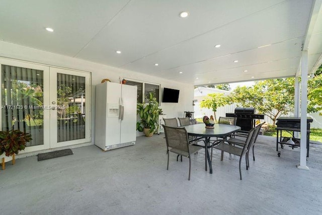 view of patio / terrace featuring grilling area and french doors