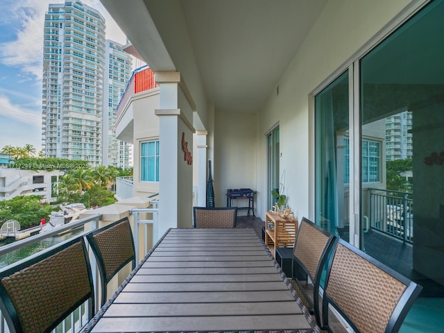 balcony with a city view