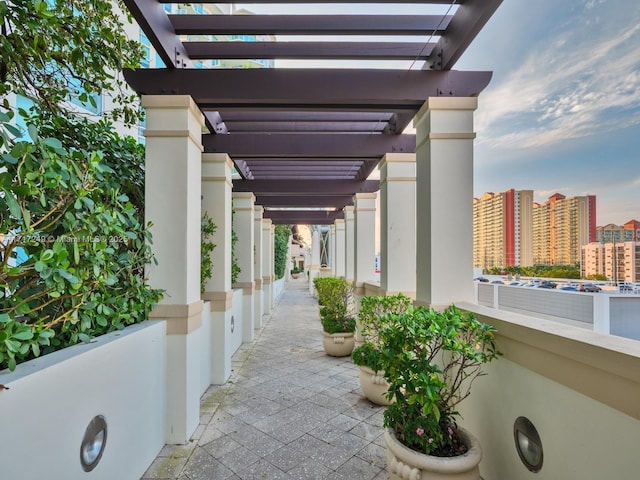 view of patio / terrace with a view of city