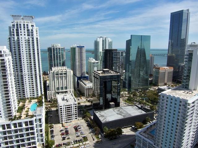 view of city with a water view