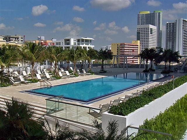 view of pool with a patio area