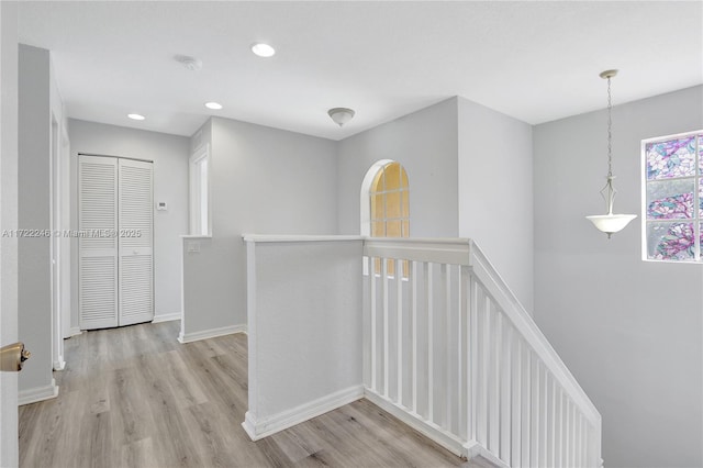 hall featuring light hardwood / wood-style floors