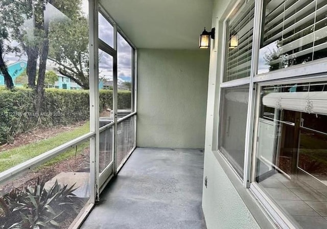 view of unfurnished sunroom