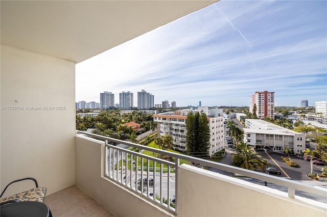 balcony featuring a view of city
