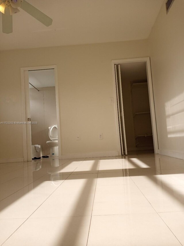 interior space featuring light tile patterned floors