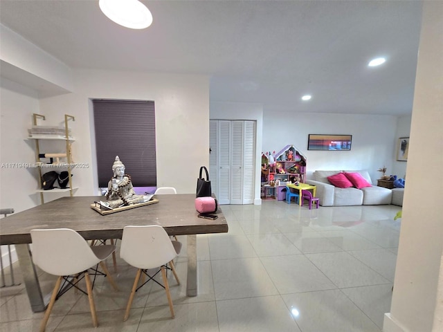 view of tiled dining area