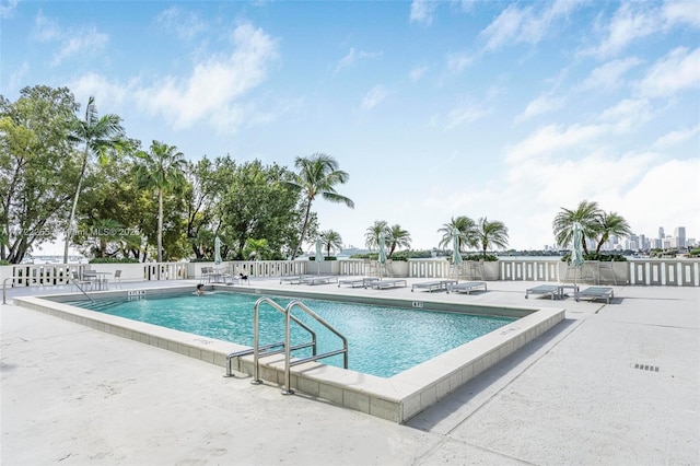 view of pool with a patio area