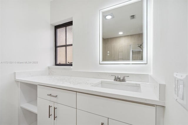 2638 NW 98th Way, Coral Springs, FL 33065 - bathroom featuring vanity, recessed lighting, and a shower