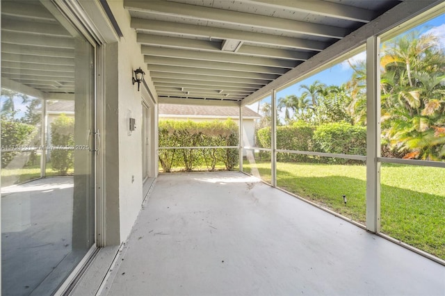 view of unfurnished sunroom