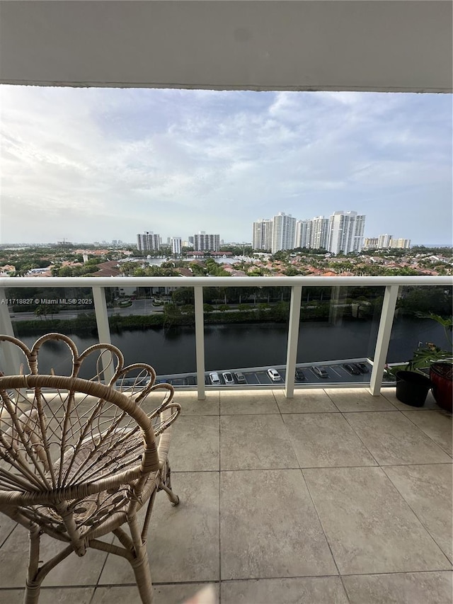 balcony with a water view