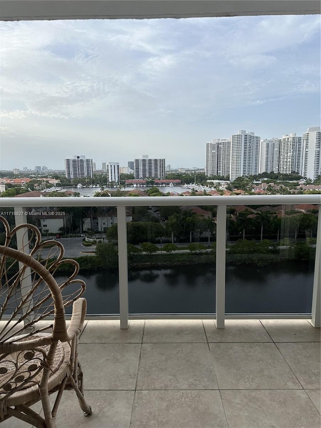 balcony with a water view