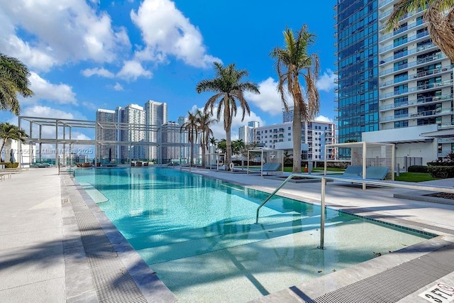 view of pool with a patio area