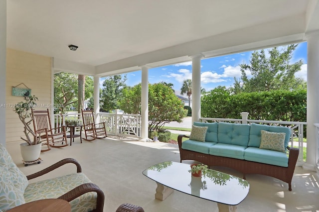 sunroom with plenty of natural light