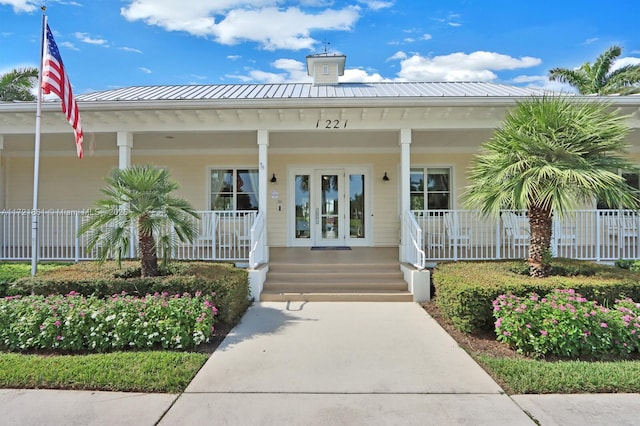 exterior space with a porch