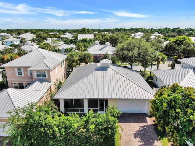 aerial view with a residential view