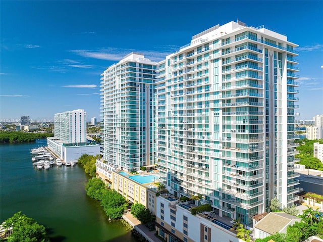 view of property with a water view