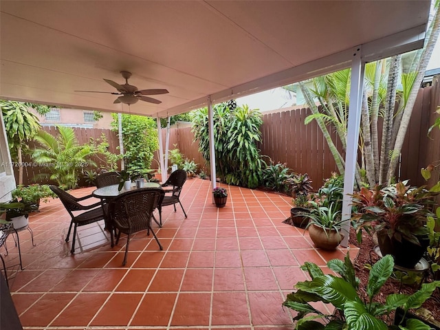 view of patio / terrace with ceiling fan