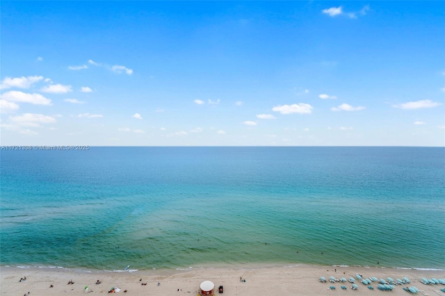 view of water feature with a view of the beach