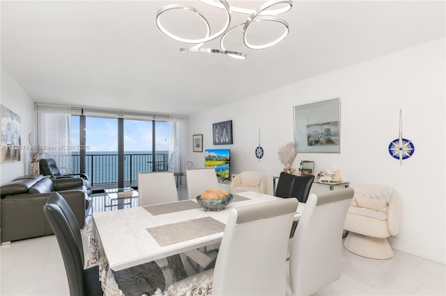 dining room with expansive windows