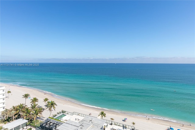 property view of water featuring a view of the beach