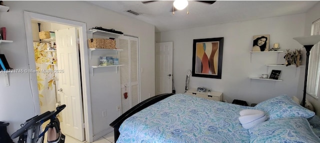 bedroom with ceiling fan