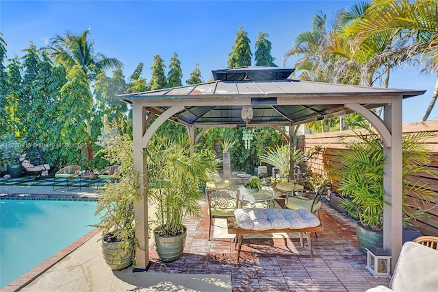 view of patio / terrace with a gazebo