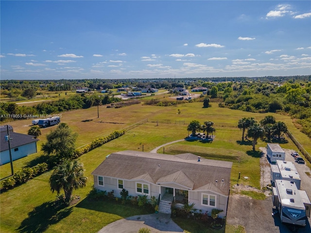 aerial view with a rural view