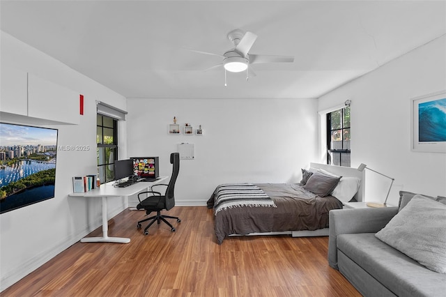 bedroom featuring wood-type flooring