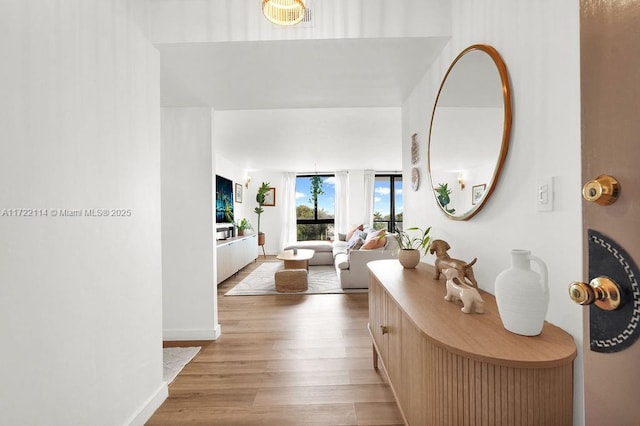 hallway featuring light hardwood / wood-style flooring