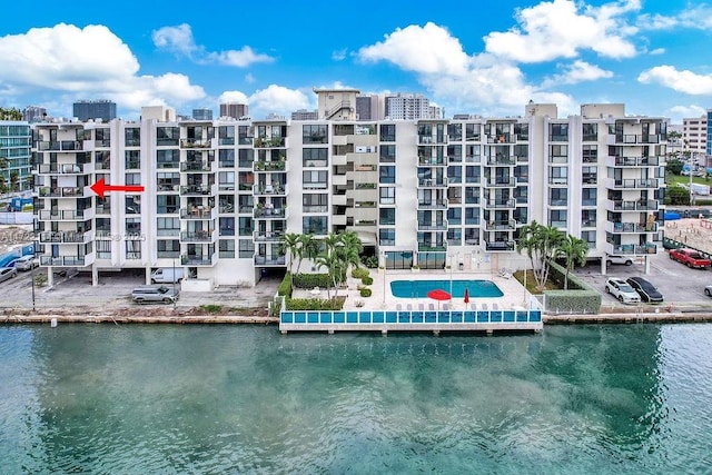 view of property featuring a water view