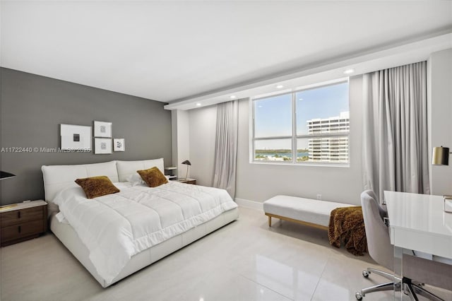 view of tiled bedroom