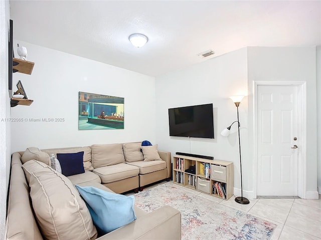 view of tiled living room