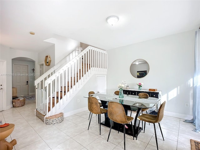 view of tiled dining room