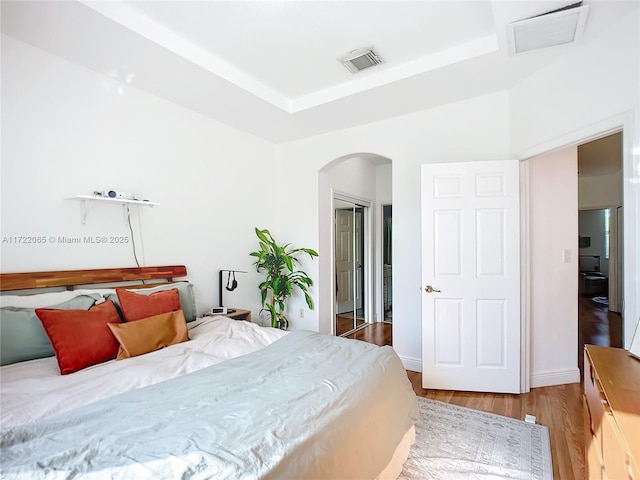 bedroom featuring light wood-type flooring