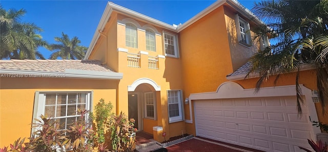 view of front of house with a garage