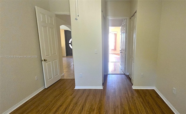 hall featuring dark hardwood / wood-style floors