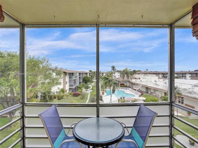 view of unfurnished sunroom