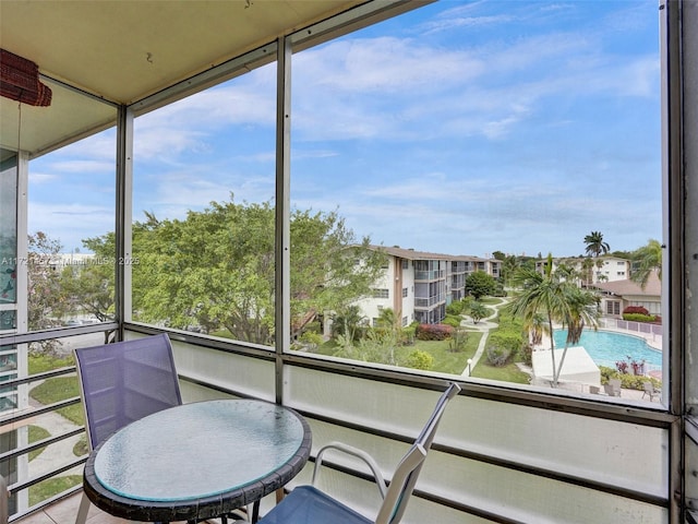 view of sunroom / solarium