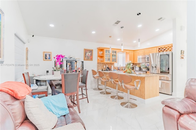 interior space with lofted ceiling