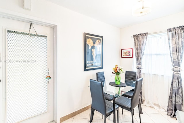 view of tiled dining room