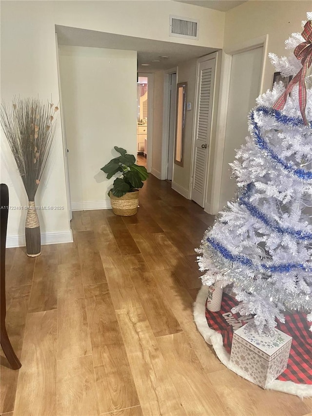 hallway featuring hardwood / wood-style flooring