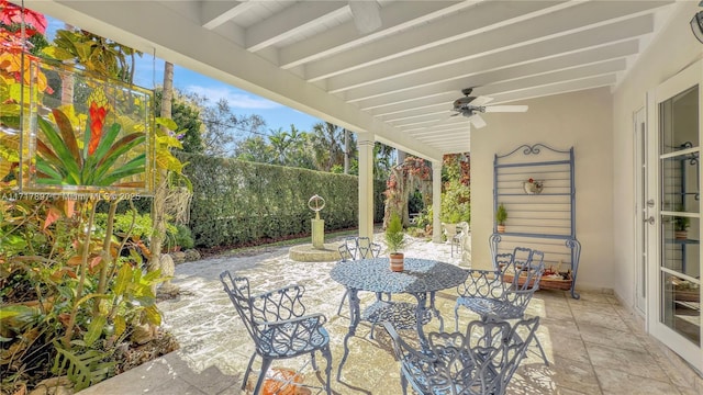 view of patio with ceiling fan